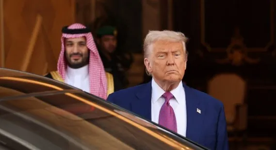 Presiden AS Donald Trump dan pemimpin Arab Saudi, Mohammed bin Salman.