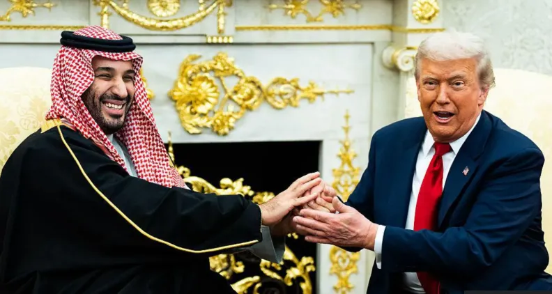 Putra Mahkota Mohammed bin Salman dan Presiden Trump.