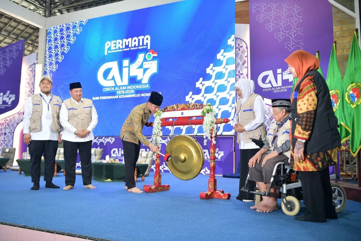 Wapres Gibran Rakabuming membuka Perkemahan Akhir Tahun Cinta Alam Indonesia ke-47 Tahun 2026 di Bumi Perkemahan Kosambiwojo CAI, Jombang, Jawa Timur,
