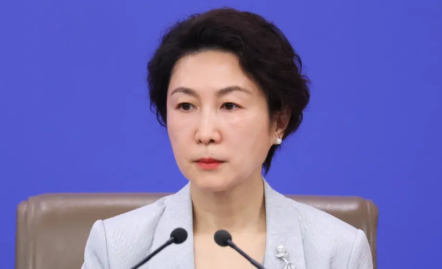 Juru bicara Kementerian Luar Negeri Tiongkok Mao Ning menghadiri konferensi pers di Beijing.