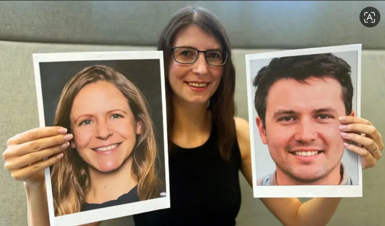 Salah satu foto ini, yang dipegang oleh Dr. Clare Sutherland, adalah deepfake yang dihasilkan AI.