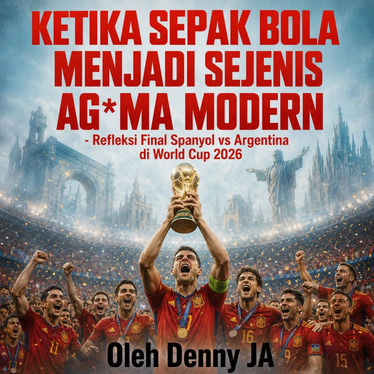 Ilustrasi sepak bola seolah sudah menjadi seperti agama.
