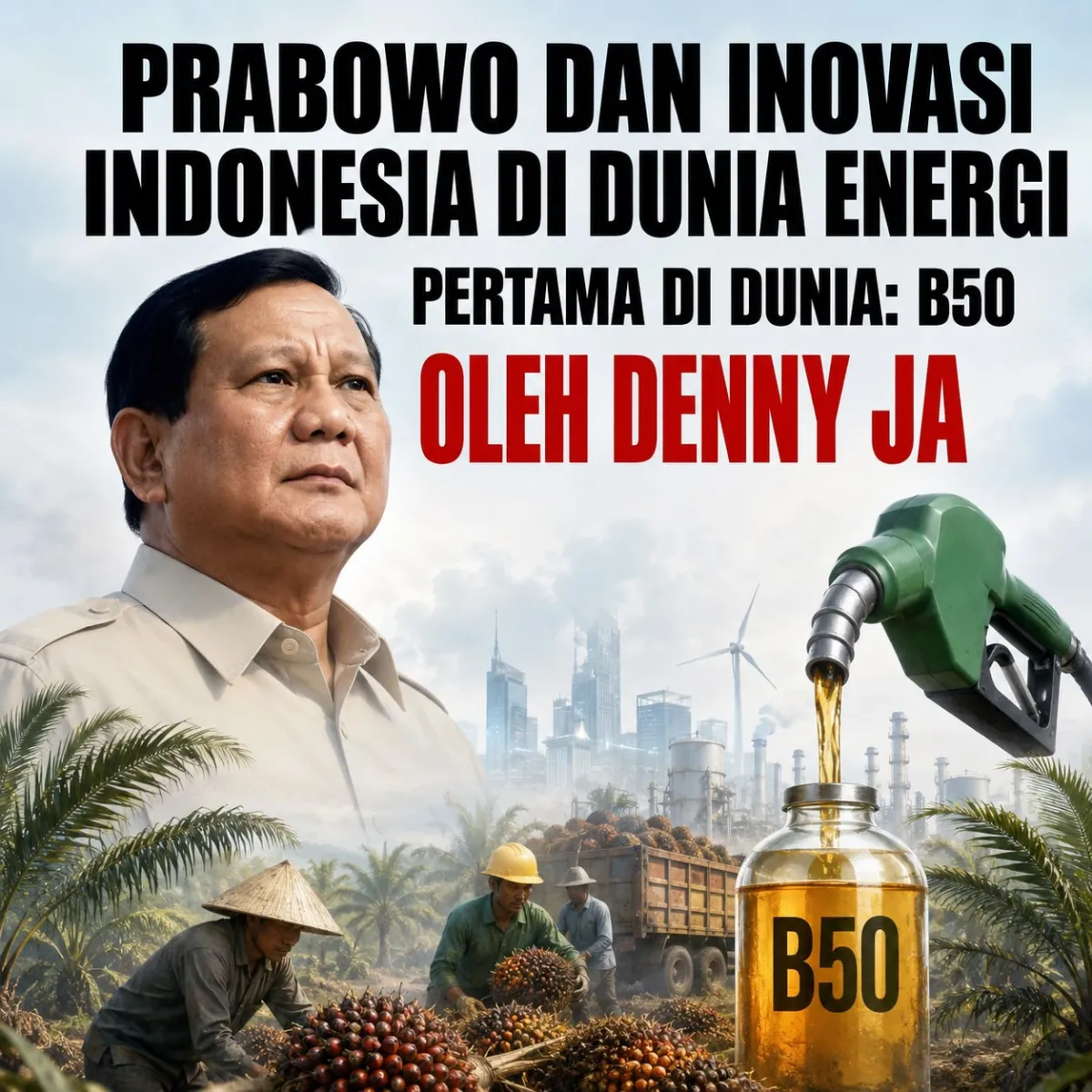 Ilustrasi Presiden Prabowo dan pengembangan biodiesel B50.