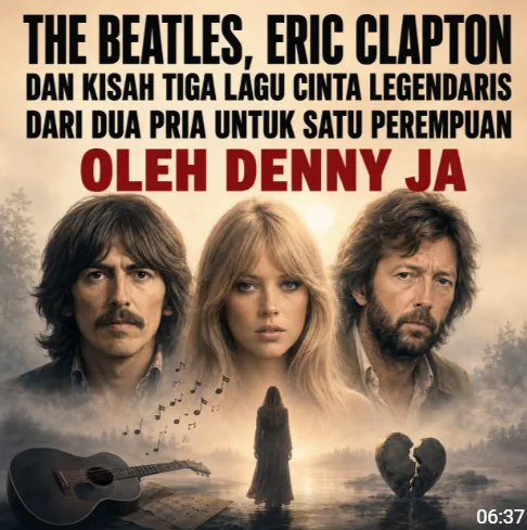 George Harrison, Pattie Boyd, dan Eric Clapton.