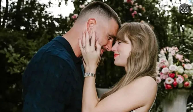 Pasangan superstar Taylor Swift dan Travis Kelce.