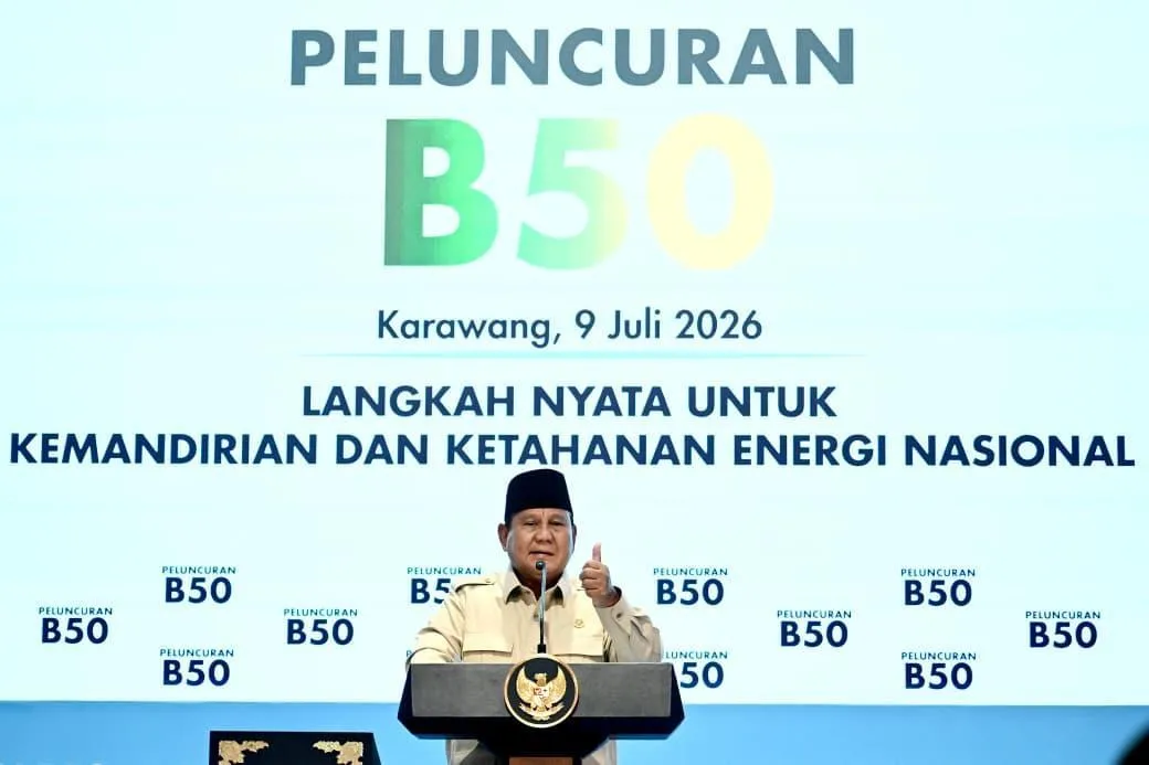 Presiden Prabowo saat meluncurkan Biodiesel B50 bertajuk “Langkah Nyata untuk Kemandirian dan Ketahanan Energi Nasional”.