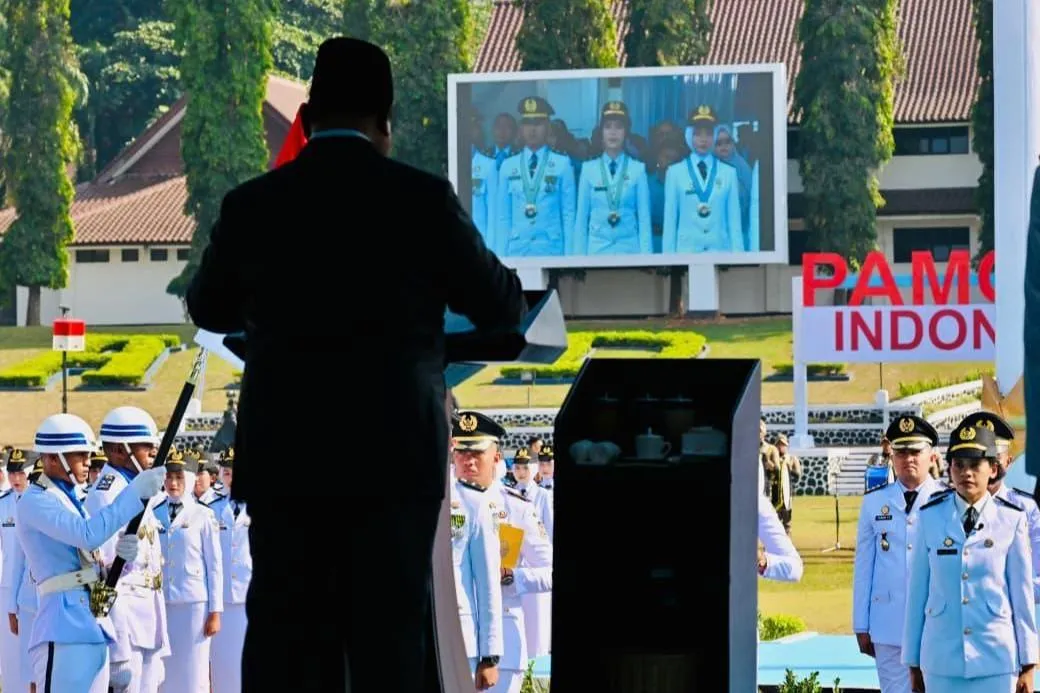 Upacara Pelantikan PPM Angkatan XXXIII IPDN Tahun 2026 di IPDN, Kabupaten Sumedang, Provinsi Jawa Barat, pada Rabu, 29 Juli 2026.