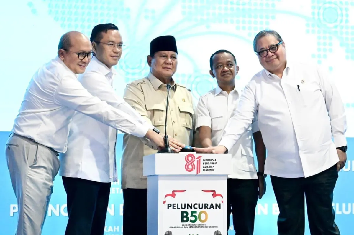 Presiden Prabowo dalam peluncuran Biodiesel B50.