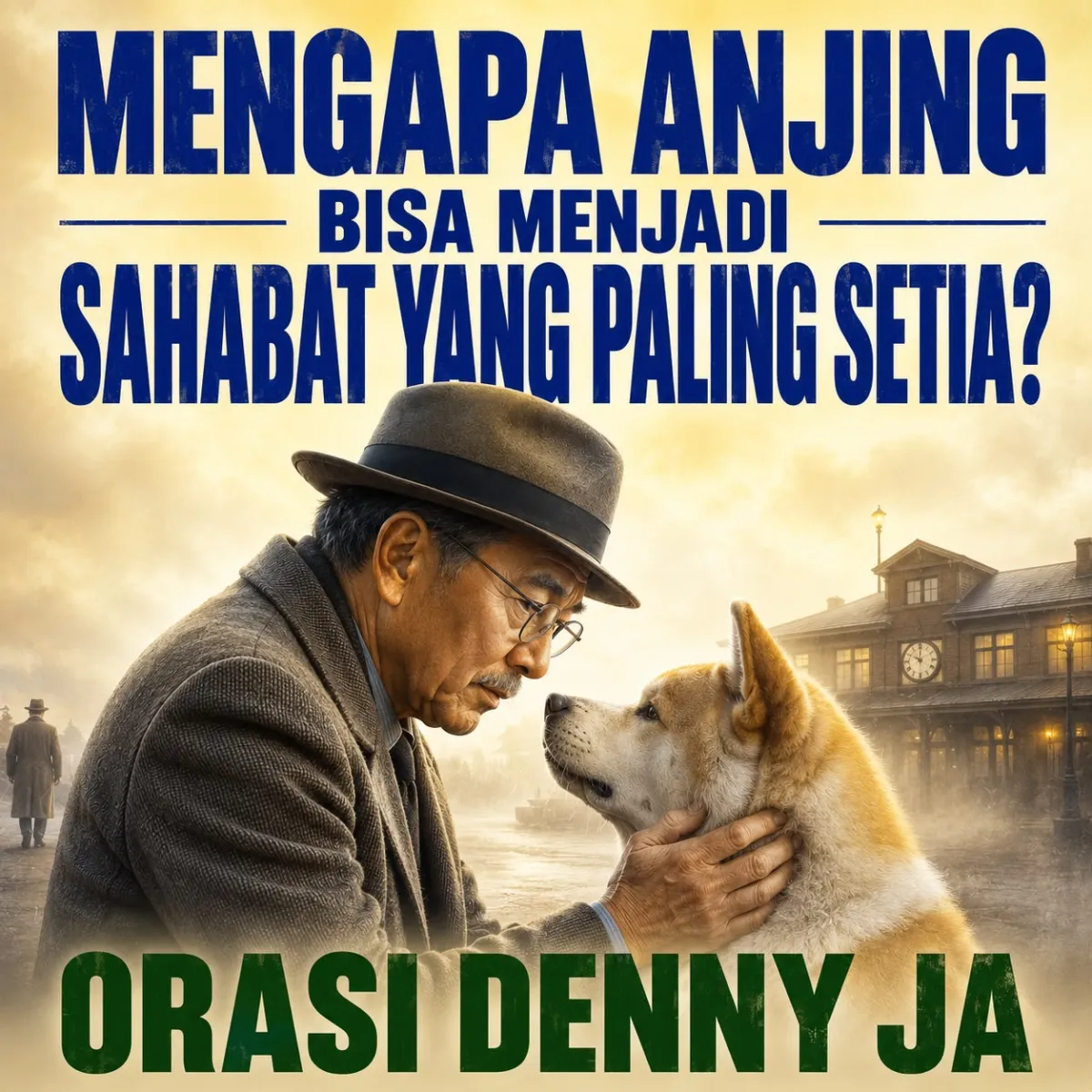 Ilustrasi persahabatan manusia dan anjing.