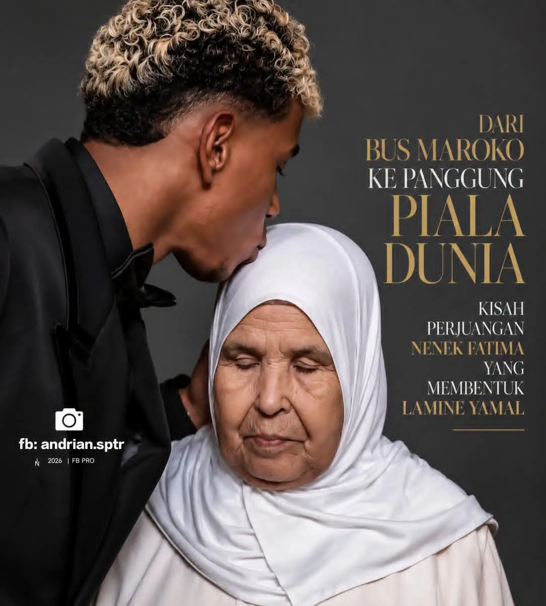 Lamine Yamal dan nenek yang berjasa dalam hidupnya, Fatima Romani.