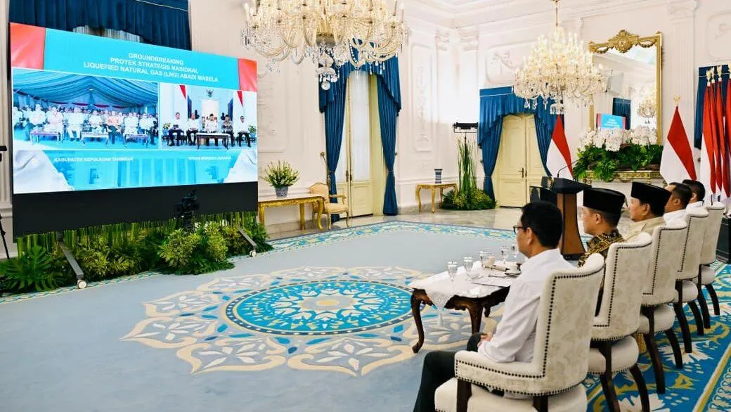 Groundbreaking Proyek Strategis Nasional (PSN) Liquefied Natural Gas (LNG) Abadi Masela pada Kamis.