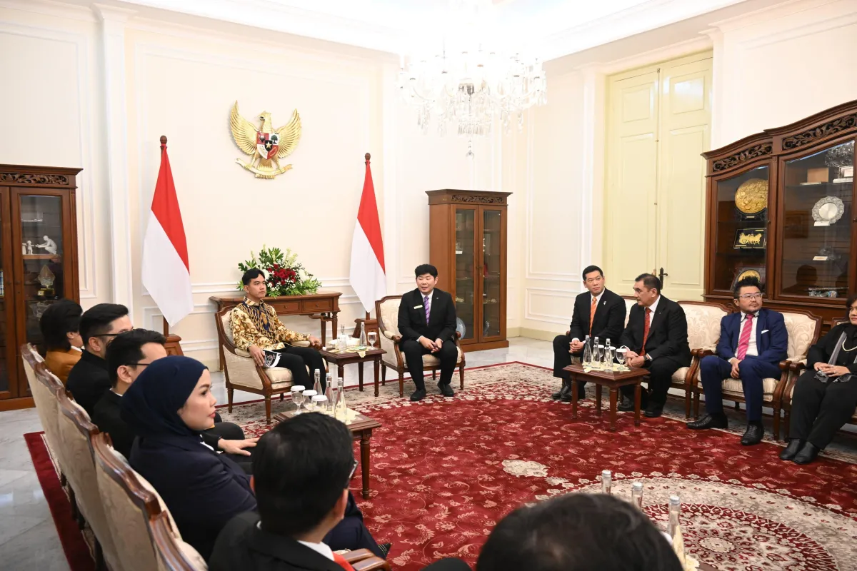 Wakil Presiden (Wapres) Gibran Rakabuming menerima Junior Chamber International (JCI) Indonesia di Istana Wakil Presiden.