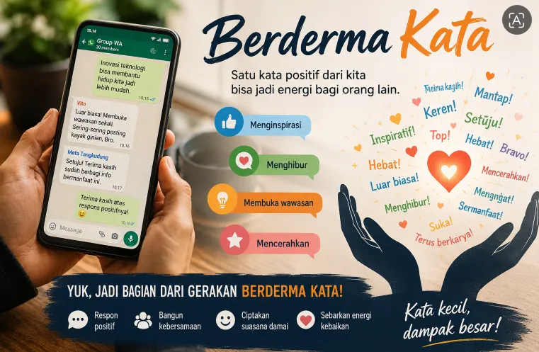 Ilustrasi berderma kata.