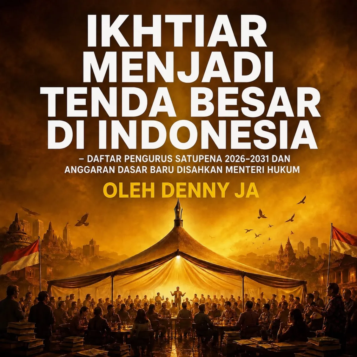 Ilustrasi Satupena sebagai tenda besar.