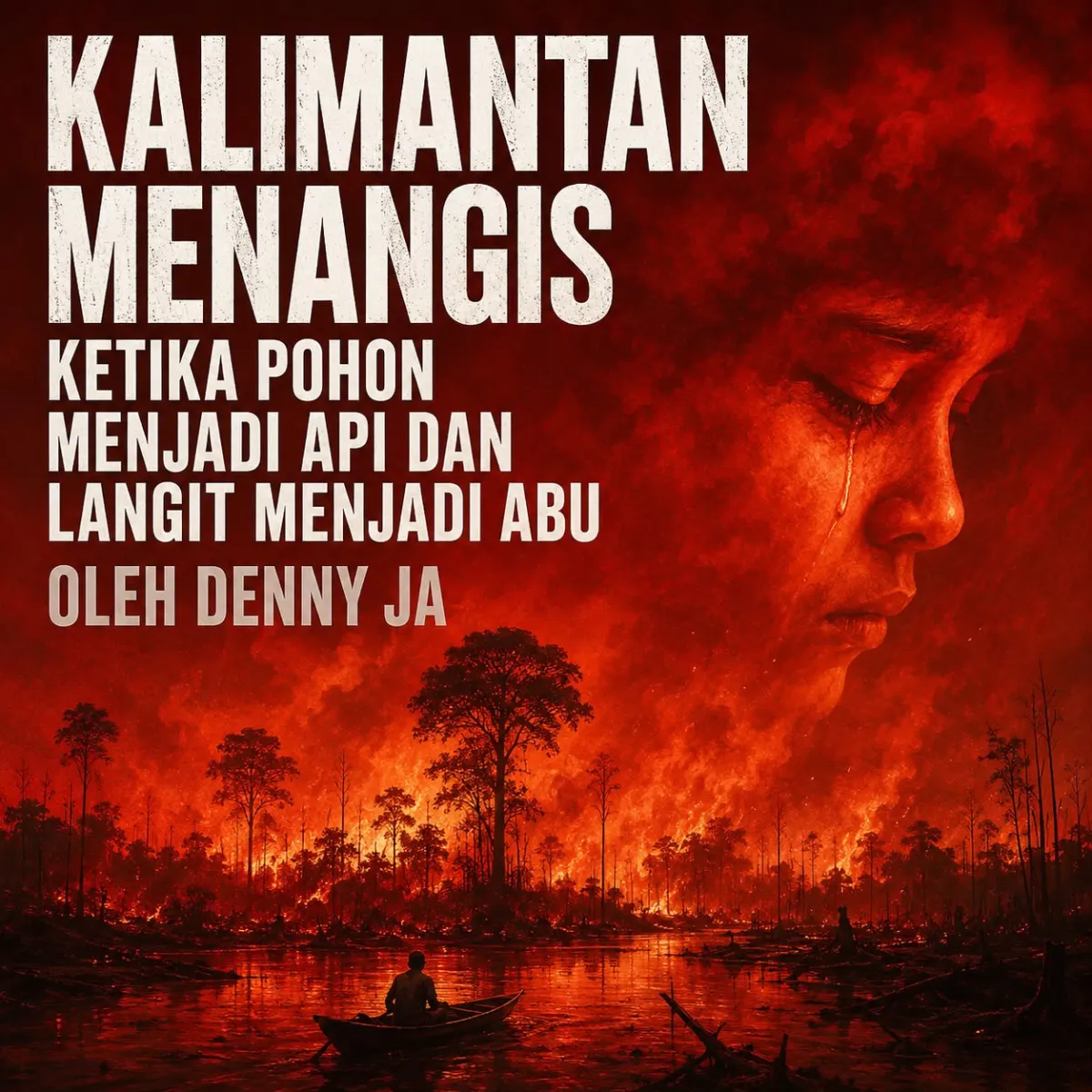 Ilustrasi kebakaran hutan dan lahan di Kalimantan.