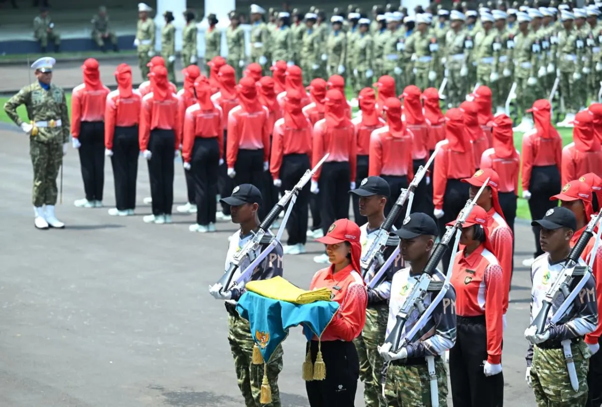 Tahap gladi parsial di halaman Istana Merdeka, Jakarta, pada Selasa, 11 Agustus 2026.