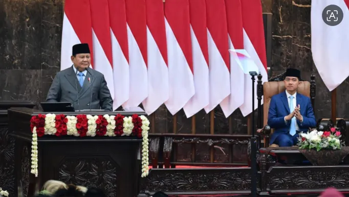 Presiden Prabowo pada Sidang Tahunan MPR RI serta Sidang Bersama DPR RI dan DPD RI di Gedung Nusantara MPR/DPR/DPD RI, Jakarta, Jumat, 14 Agustus 2026.
