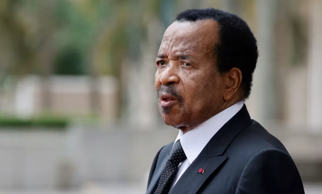 Presiden Kamerun Paul Biya terlihat di Istana Kepresidenan di Yaoundé pada 26 Juli 2022.
