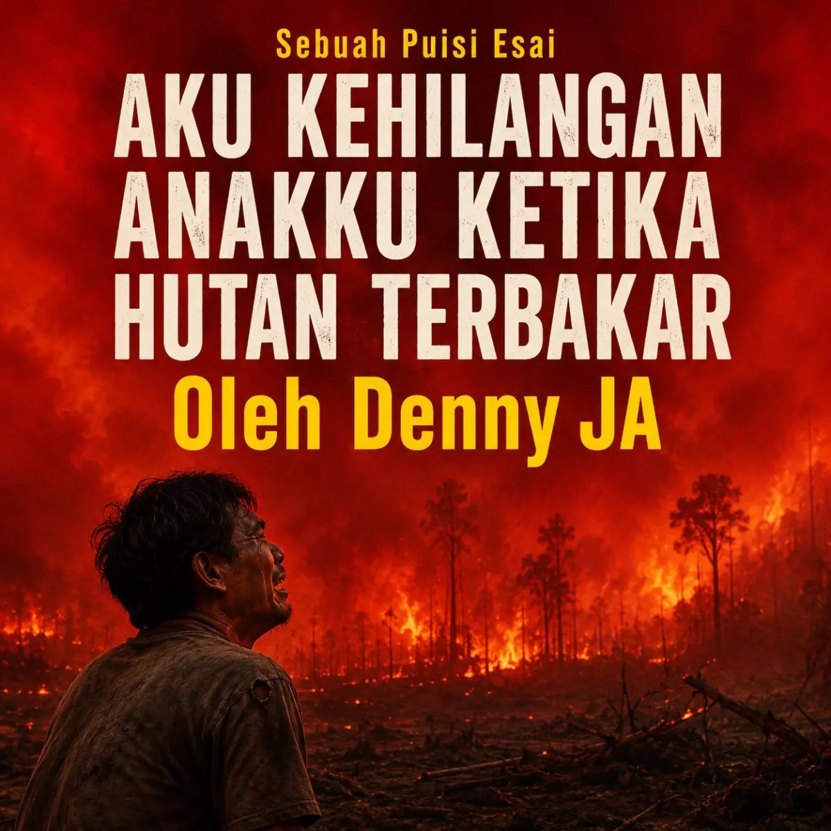 Ilustrasi hutan yang terbakar.
