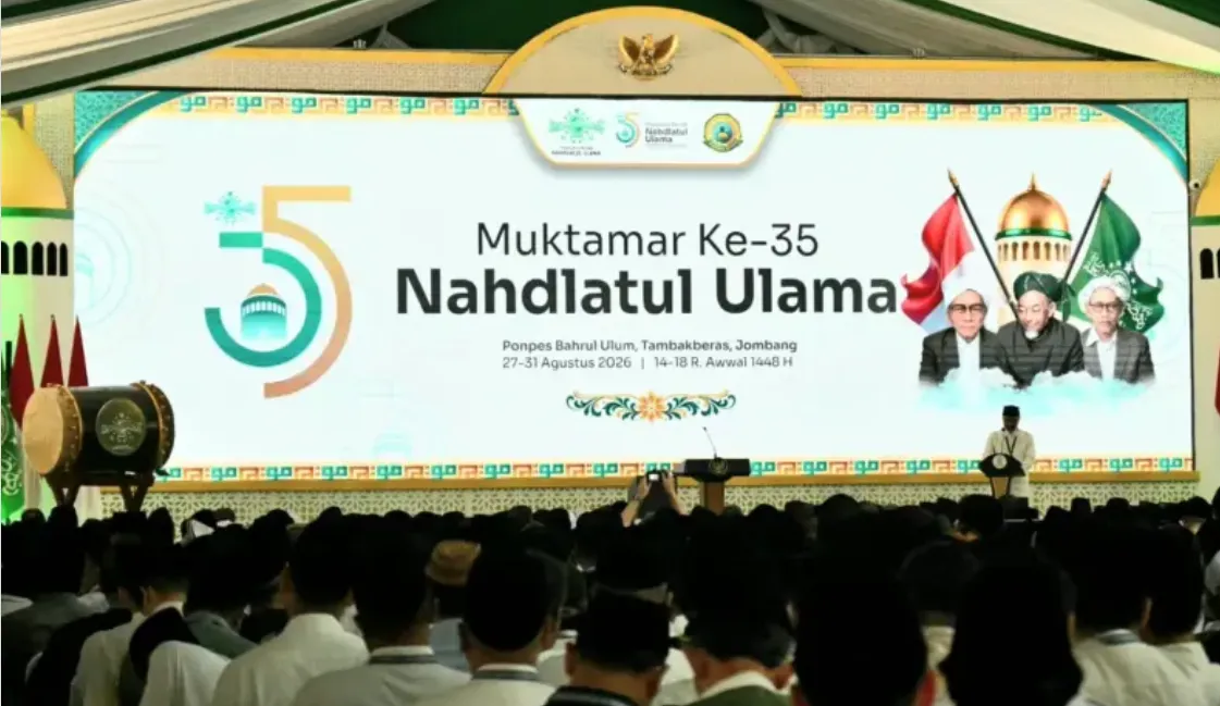 Muktamar ke-35 Nahdlatul Ulama (NU) di Lapangan Untung Suropati, Pondok Pesantren Bahrul Ulum Tambakberas, Jombang, Jawa Timur, Kamis, 27 Agustus 2026.