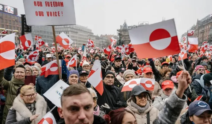 Arsip unjuk rasa warga Denmark menentang sikap AS terhadap Greenland.
