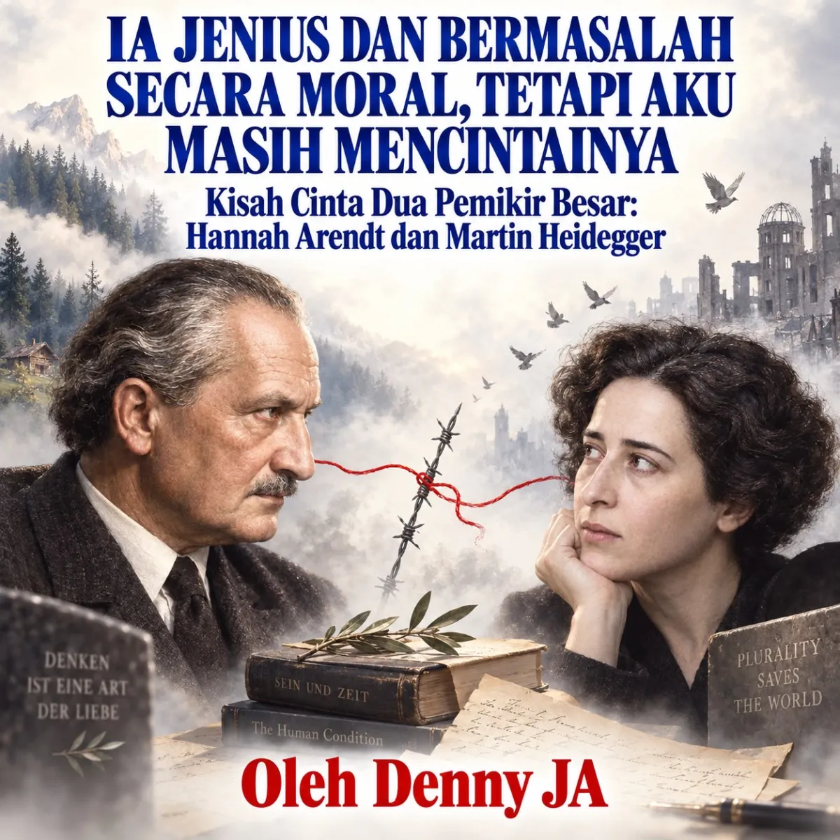 Ilustrasi hubungan cinta Martin Heidegger dan Hannah Arendt.
