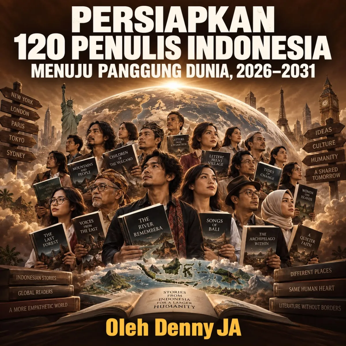 Ilustrasi 120 penulis Indonesia.