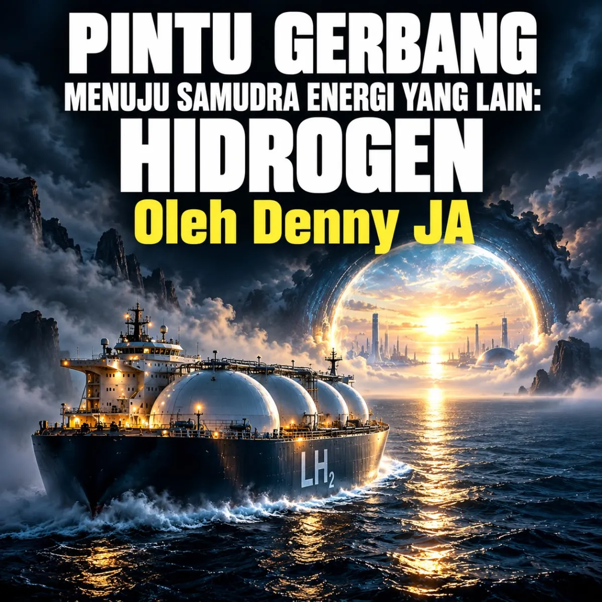 Ilustrasi kapal pengangkut hidrogen cair.