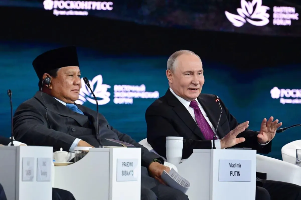 Presiden Prabowo dan Presiden Putin.