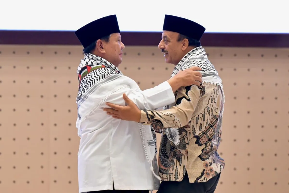 Presiden Prabowo dan Dubes Palestina Abdalfatah A.K. Alsattari.