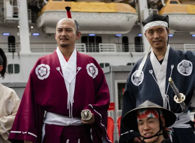 Pemeran Jepang yang menggambarkan sosok Toyotomi Hideyoshi.