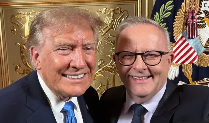Presiden AS Donald Trump dan PM Anthony Albanese. Hubungan warga Australia dengan AS telah mendingin di bawah pemerintahan Trump.