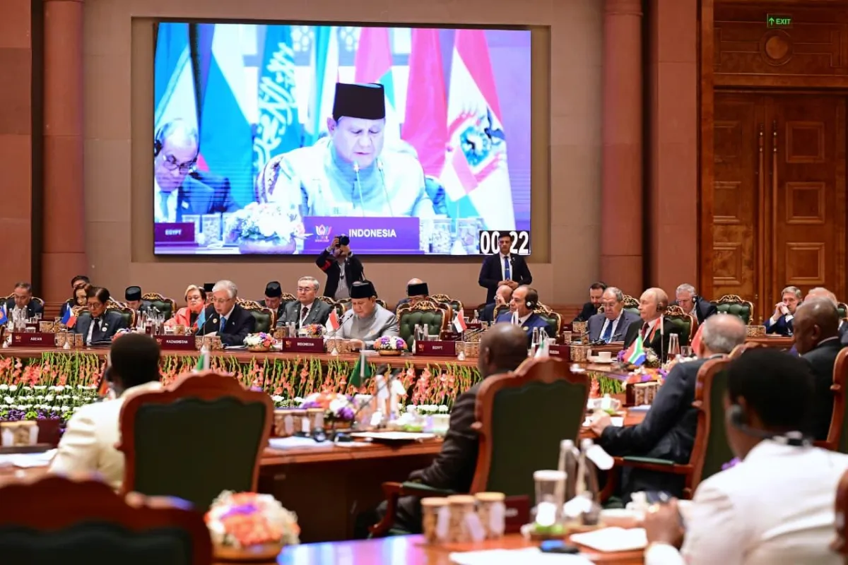 Presiden Prabowo pada sesi hari kedua KTT BRICS.