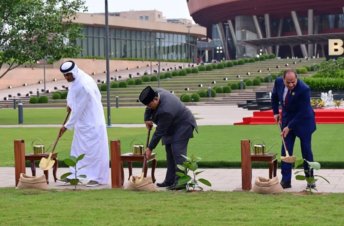 Penanaman pohon bersama atau joint tree plantation bersama para pemimpin negara anggota dalam rangkaian KTT BRICS 2026.