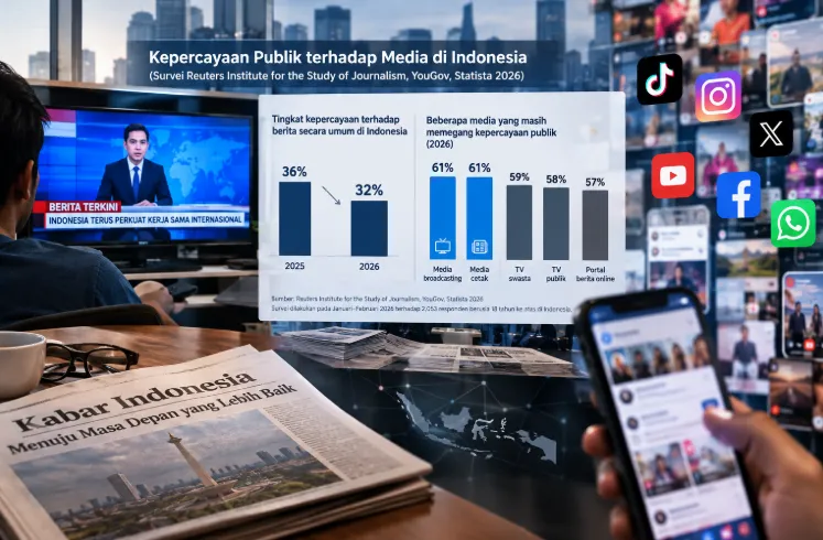 Ilustrasi industri media di Indonesia.