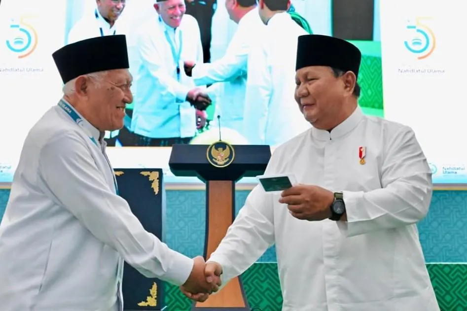 Presiden Prabowo dan pimpinan PBNU.