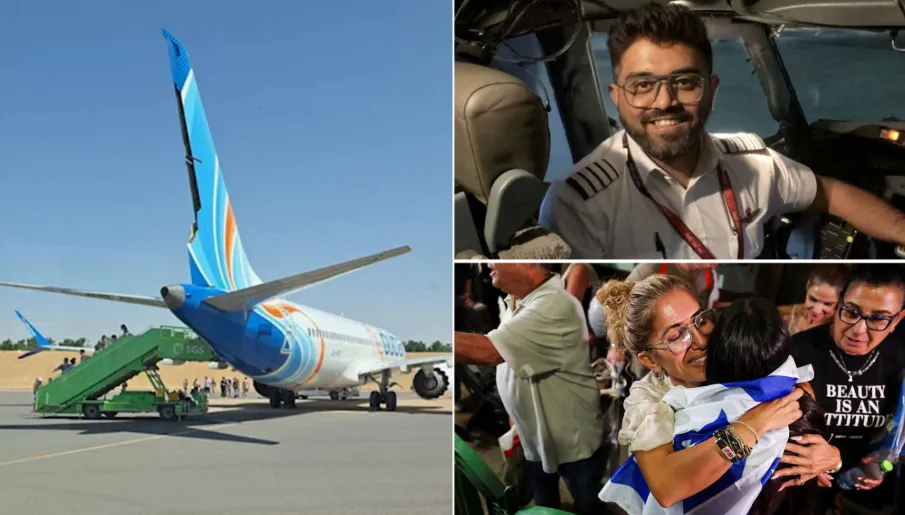 Ilustrasi pesawat FlyDubai, pilot dan penumpang.