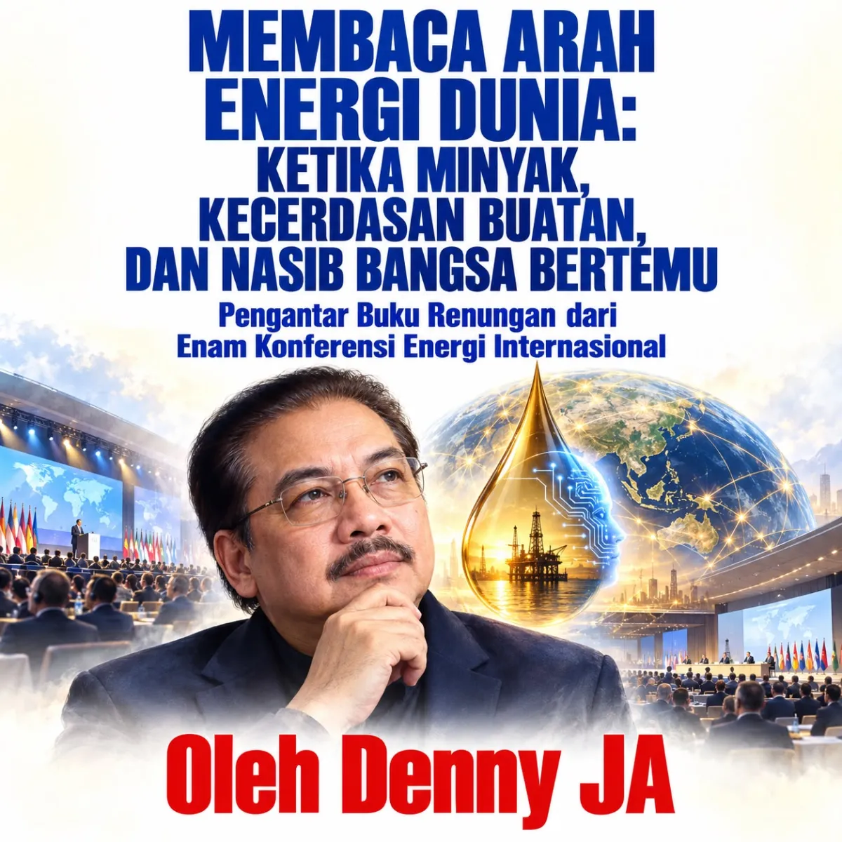 Ilustrasi Denny JA membaca arah energi dunia.