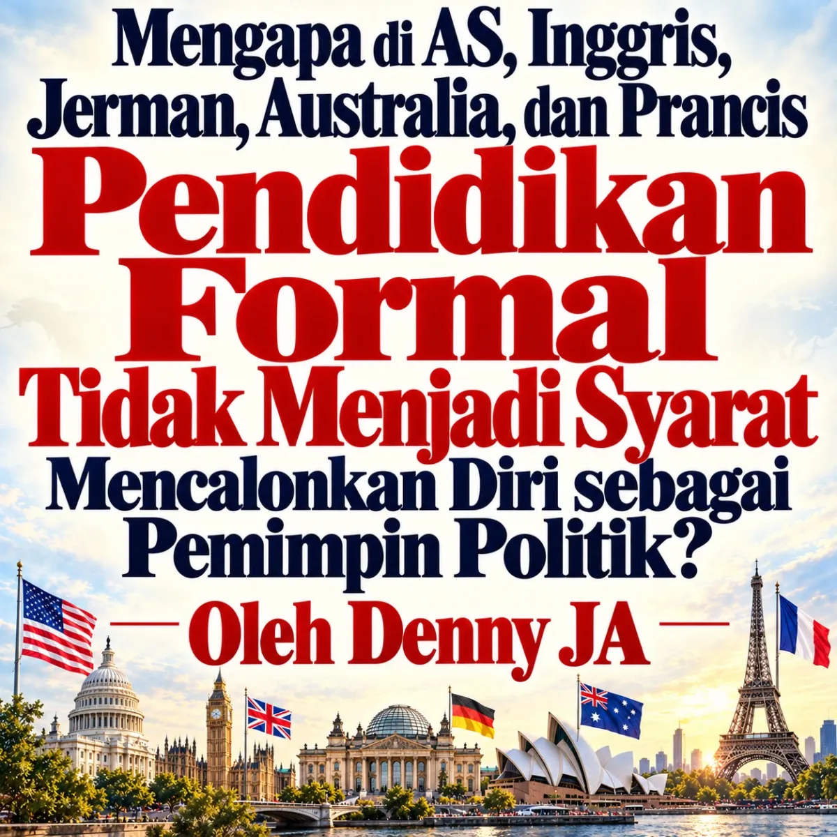 Ilustrasi pemerintahan di AS, Inggris, Jerman, Australia, dan Prancis.
