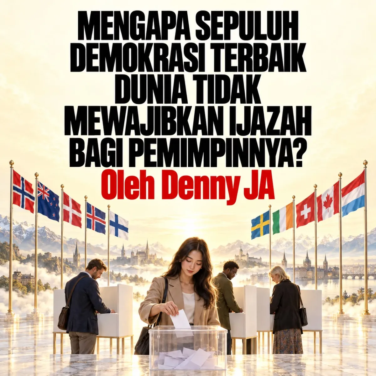 Ilustrasi memasukkan suara di pemilu.
