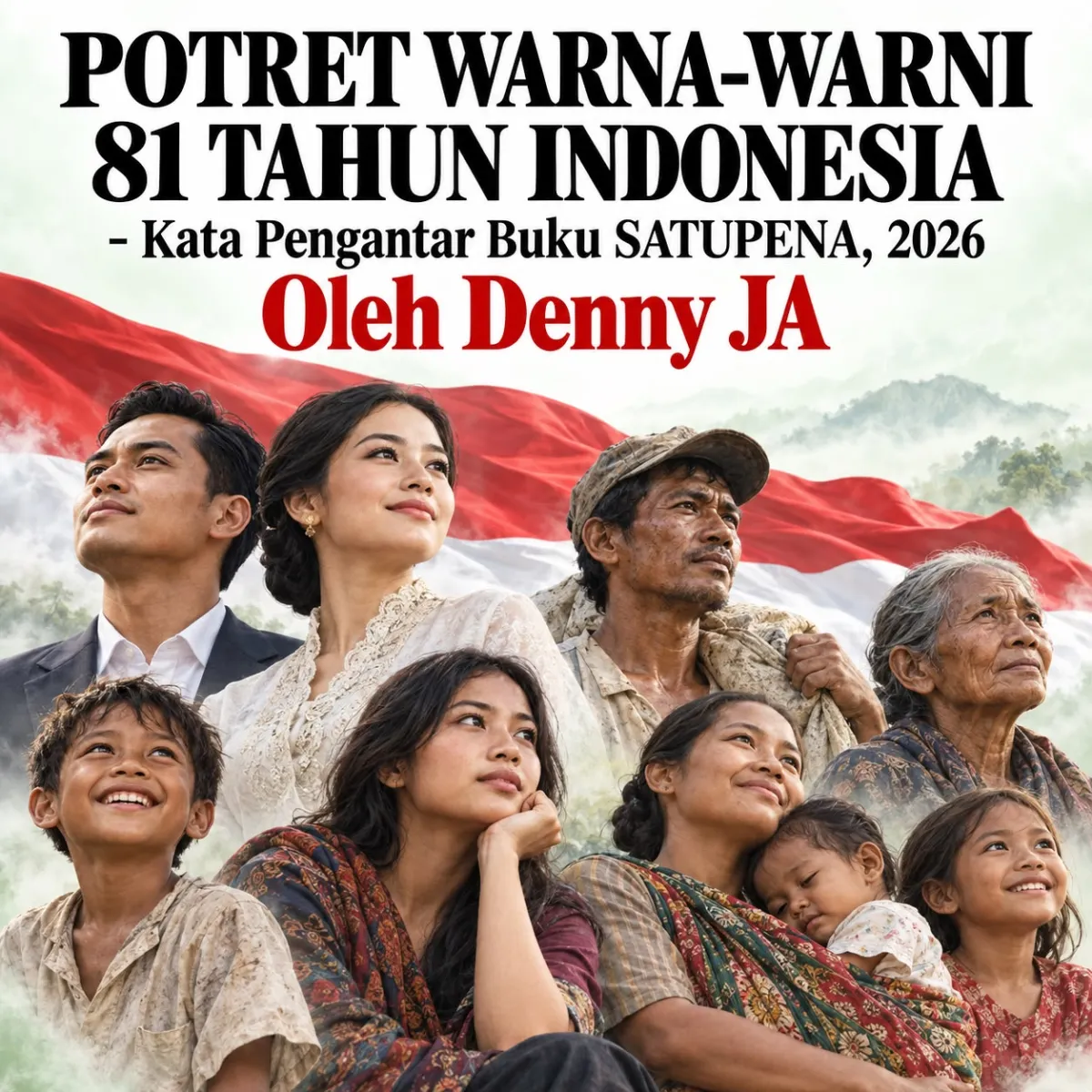 Ilustrasi rakyat Indonesia sesudah 81 tahun merdeka.