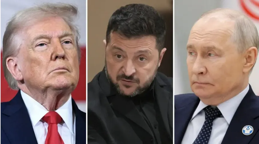Trump, Zelensky, dan Putin.