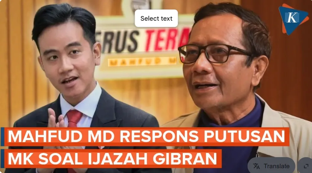 Gibran dan Mahfud MD.