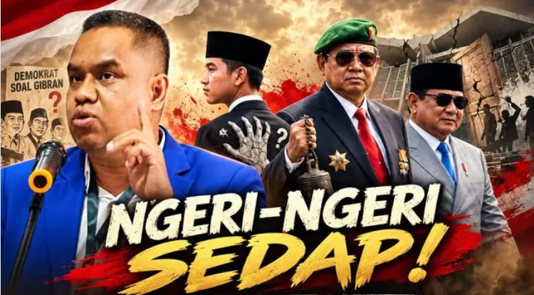 Ilustrasi Heru Subagia, Gibran, SBY, Prabowo.