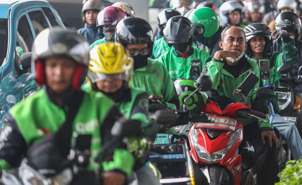 Ilustrasi ojek online.