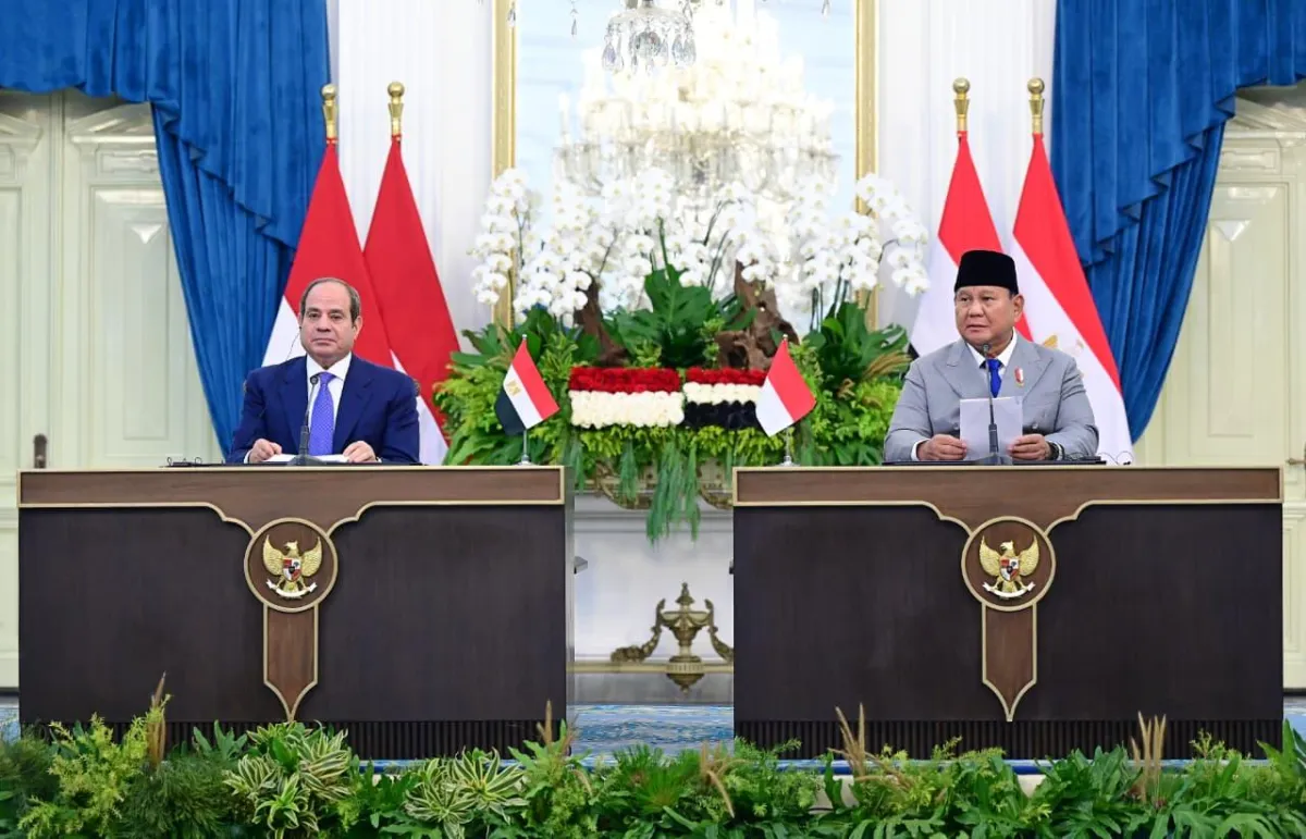 Pernyataan pers bersama di Istana Merdeka, Jakarta, pada Minggu, 11 Oktober 2026.