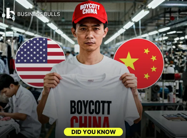 Ilustrasi kaus boikot China yang Made in China.