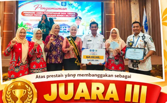 Juara III untuk Perpustakaan Desa Ceria Tiram.