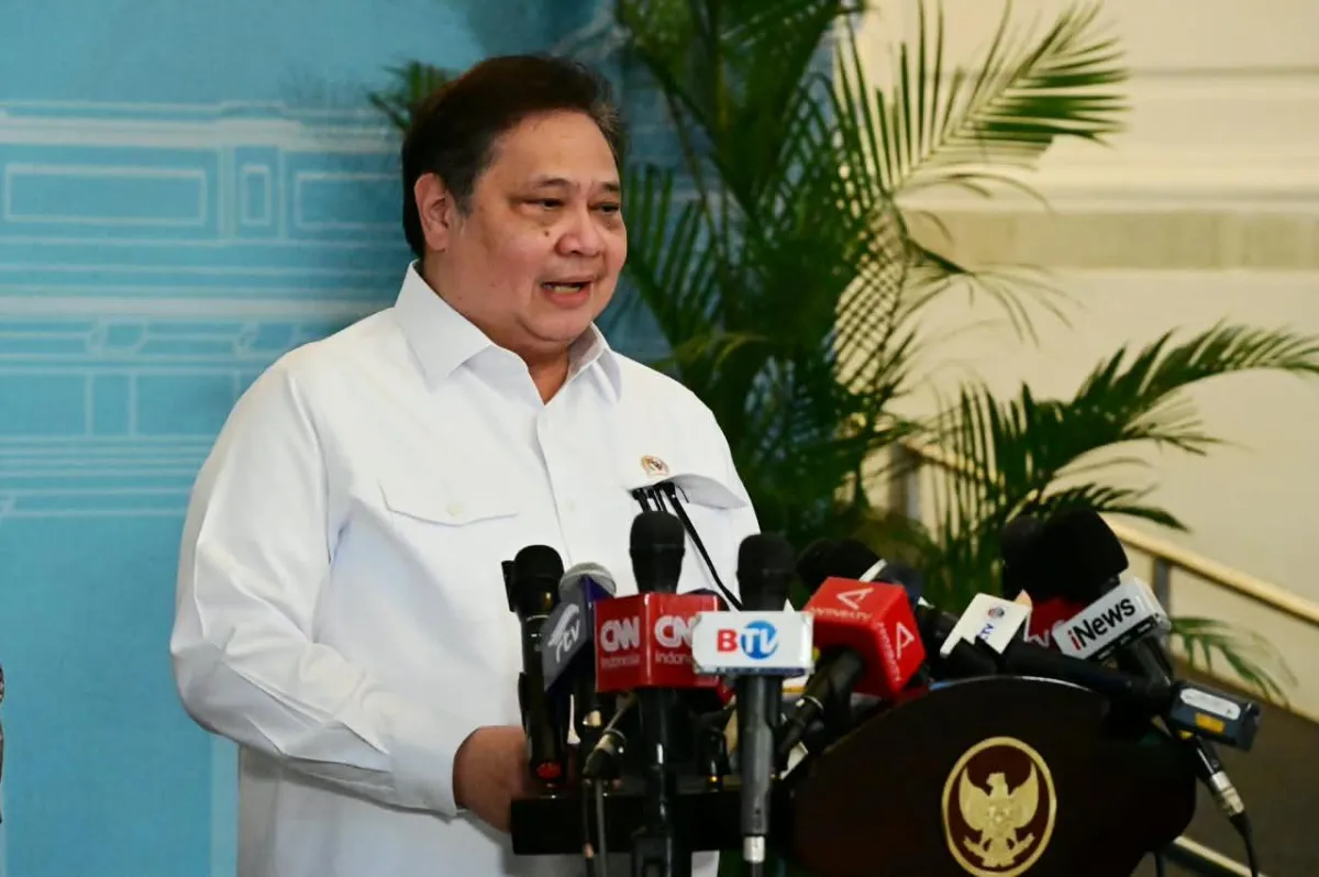 Menteri Koordinator Bidang Perekonomian Airlangga Hartarto dalam keterangan pers.
