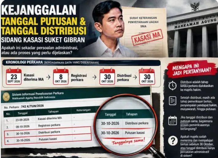 Proses putusan kasasi Mahkamah Agung terkait surat penyetaraan ijazah SMA Gibran.